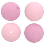 Perlas de silicona redondas de 18 mm para fijación al chupete - Multi rosa x4