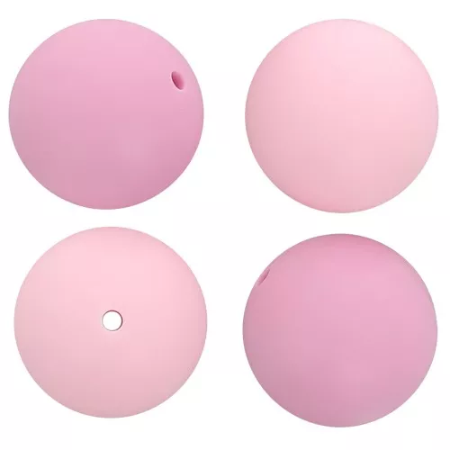 Perlas de silicona redondas de 18 mm para fijación al chupete - Multi rosa x4