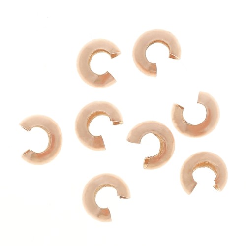Máscaras de cuentas para aplastar 3 mm - Rosa Gold Filled (oro laminado) x10