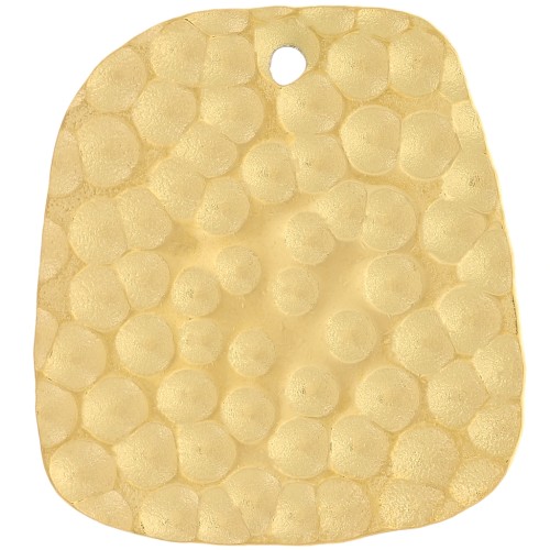 Colgantes trapezoidales martillados 21x19 mm - Acero inoxidable 316L dorado x2
