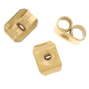 Cuenta pasante para pendientes 5x3,5 mm - Acero inoxidable chapado en oro 304L x10