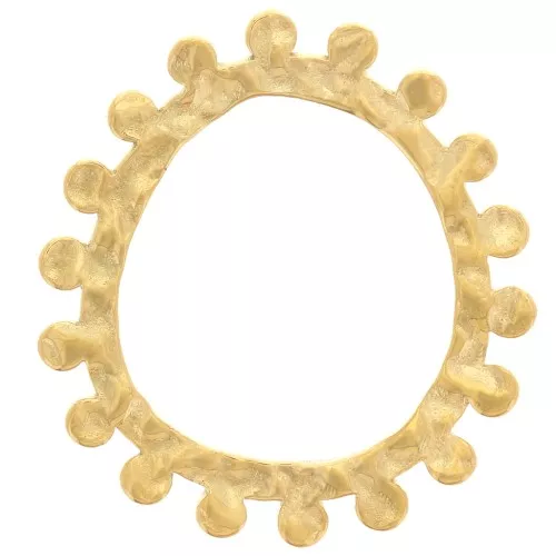 Colgante irregular 21x19 mm con bolitas - Acero inoxidable 316L dorado x1