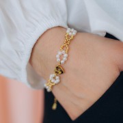 Espaciador de núcleo 14x11 mm - Acero inoxidable 316L dorado x1