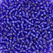 Cuentas de Rocalla Preciosa 11/0 de 2 mm - Sapphire Silver Lined x20 g