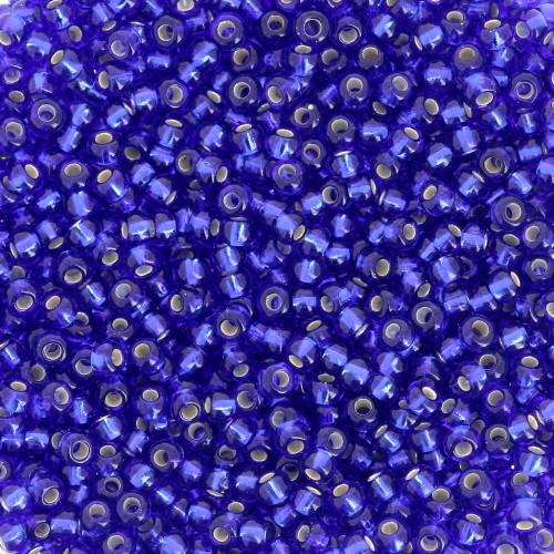 Cuentas de Rocalla Preciosa 11/0 de 2 mm - Sapphire Silver Lined x20 g