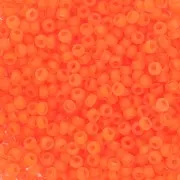 Cuentas de Rocalla Preciosa 11/0 de 2 mm - - Naranja fluorescente mate x 20 g