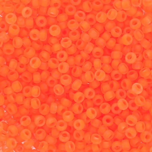 Cuentas de Rocalla Preciosa 11/0 de 2 mm - - Naranja fluorescente mate x 20 g
