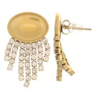 Pendientes mm con flecos para cabujón 14x10 mm Acero inoxidable 304 Dorado x2