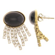 Pendientes mm con flecos para cabujón 14x10 mm Acero inoxidable 304 Dorado x2