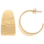 Aros abiertos martillados de 25 mm de ancho - Acero inoxidable 304L Dorado x2|raw }}