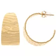 Aros abiertos martillados de 25 mm de ancho - Acero inoxidable 304L Dorado x2