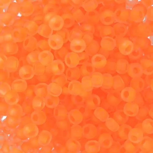 Preciosa Cuenta de Rocalla 9/0 2.5 mm - Naranja Fluo Esmerilado x20g