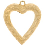 Colgantes corazón martillado 34x30 mm - Acero inoxidable 304L Dorado x2|raw }}