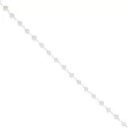 Cadena de fantasía de 4 mm con perlas redondas de agua dulce - Plata 925 x20cm