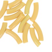 Perlas tubulares curvadas 32x8 mm en acrílico opaco - Ocre x6