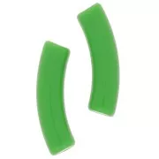 Perlas tubo curvadas de acrílico opaco 32x8 mm - Verde x6