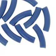 Denim - Perles tube incurvé en acrylique opaque 32x8 mm - Bleu jean x6 Perles tube incurvé en acrylique opaque 32x8 mm - Bleu jean x6