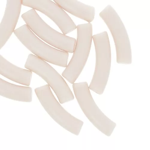 Perlas tubulares curvadas de 32x8 mm en acrílico opaco - Nude x6