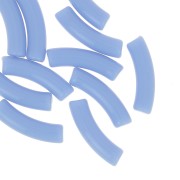 Perlas de tubo curvado 32x8 mm en acrílico opaco - Azul cielo x6