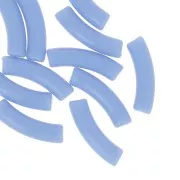 Perlas tubo curvadas de acrílico opaco 32x8 mm - Azul cielo x6