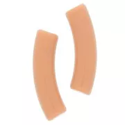 Perlas tubo curvadas de acrílico opaco 32x8 mm - Marrón claro x6