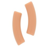 Perlas tubulares curvadas 32x8 mm en acrílico opaco - Marrón claro x6