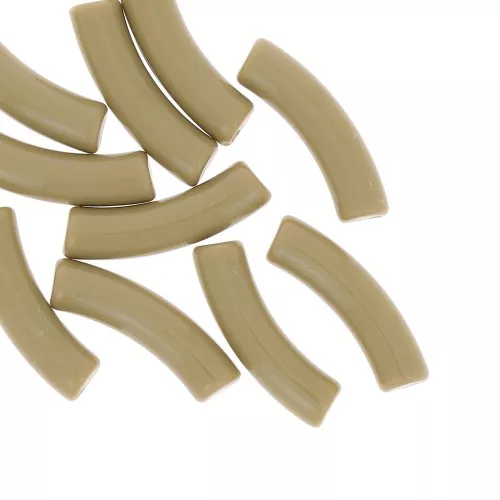 Perlas de tubo curvado 32x8 mm en acrílico opaco - Caqui x6