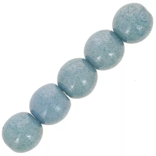 Cuentas redondas 4 mm Chalkwhite Blue Luster x50