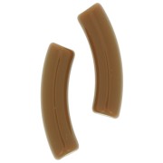 Perlas tubo curvadas de acrílico opaco 32x8 mm - Marrón x6
