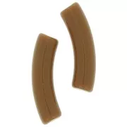 Perlas tubo curvadas de acrílico opaco 32x8 mm - Marrón x6