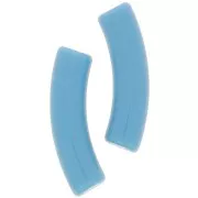 Perlas tubo curvadas de acrílico opaco 32x8 mm - Azul x6