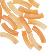 Cuentas acrílicas transparentes 32x8 mm tubo curvo - Apricot Marble x6