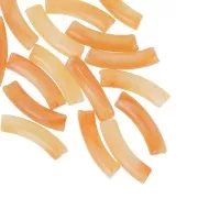 Cuentas acrílicas transparentes 32x8 mm tubo curvo - Apricot Marble x6