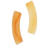 Cuentas acrílicas transparentes 32x8 mm tubo curvo - Apricot Marble x6
