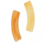 Cuentas acrílicas transparentes 32x8 mm tubo curvo - Apricot Marble x6