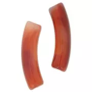 Cuentas acrílicas transparentes 32x8 mm tubo curvo - Marbled Brick x6