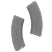 Perlas tubo curvadas 35x11 mm en acrílico opaco - Gris oscuro x6