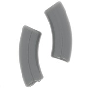 Perlas tubo curvadas de acrílico opaco 35x11 mm - Gris oscuro x6