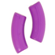 Cuentas de tubo curvadas de acrílico opaco 35x11 mm - Ciruela x6