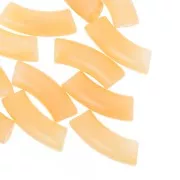 Cuentas acrílicas transparentes tubo curvo 35x11 mm - Apricot Marble x6