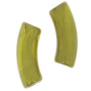 Cuentas acrílicas transparentes 35x11 mm tubo curvo - Oliva jaspeado x6