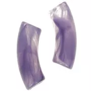 Cuentas acrílicas transparentes 35x11 mm tubo curvo - Violeta oscuro jaspeado x6