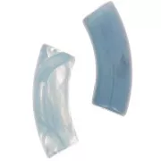 Tubo de cuentas curvadas 35x11 mm en acrílico transparente - Azul jaspeado Gris x6