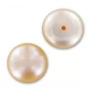 Cabujones semiperforados 10,5 mm - Perlas de agua dulce iridiscentes Peach x2