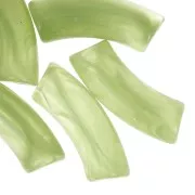 Cuentas tubo curvadas 35x11 mm en acrílico transparente - Mármol Verde Manzana x6