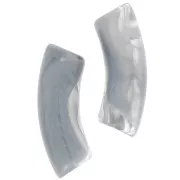 Perlas acrílicas transparentes 35x11 mm tubo curvado - Mármol gris x6
