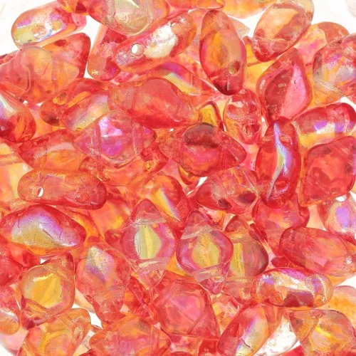 Cuentas de vidrio Gemduo 2 agujeros 8x5 mm - Summer Rainbow Orange x10g