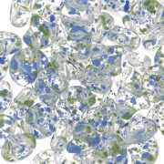 Cuentas de vidrio Ginko Duo 2 agujeros 7.5x7.5 mm - Confetti Discolor Splash Azul x10g|raw }}