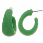 Pendientes de aro de 27 mm de ancho en resina opaca - Verde abeto x2