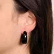 Pendientes de aro de 27 mm de ancho en resina opaca - Burdeos x2